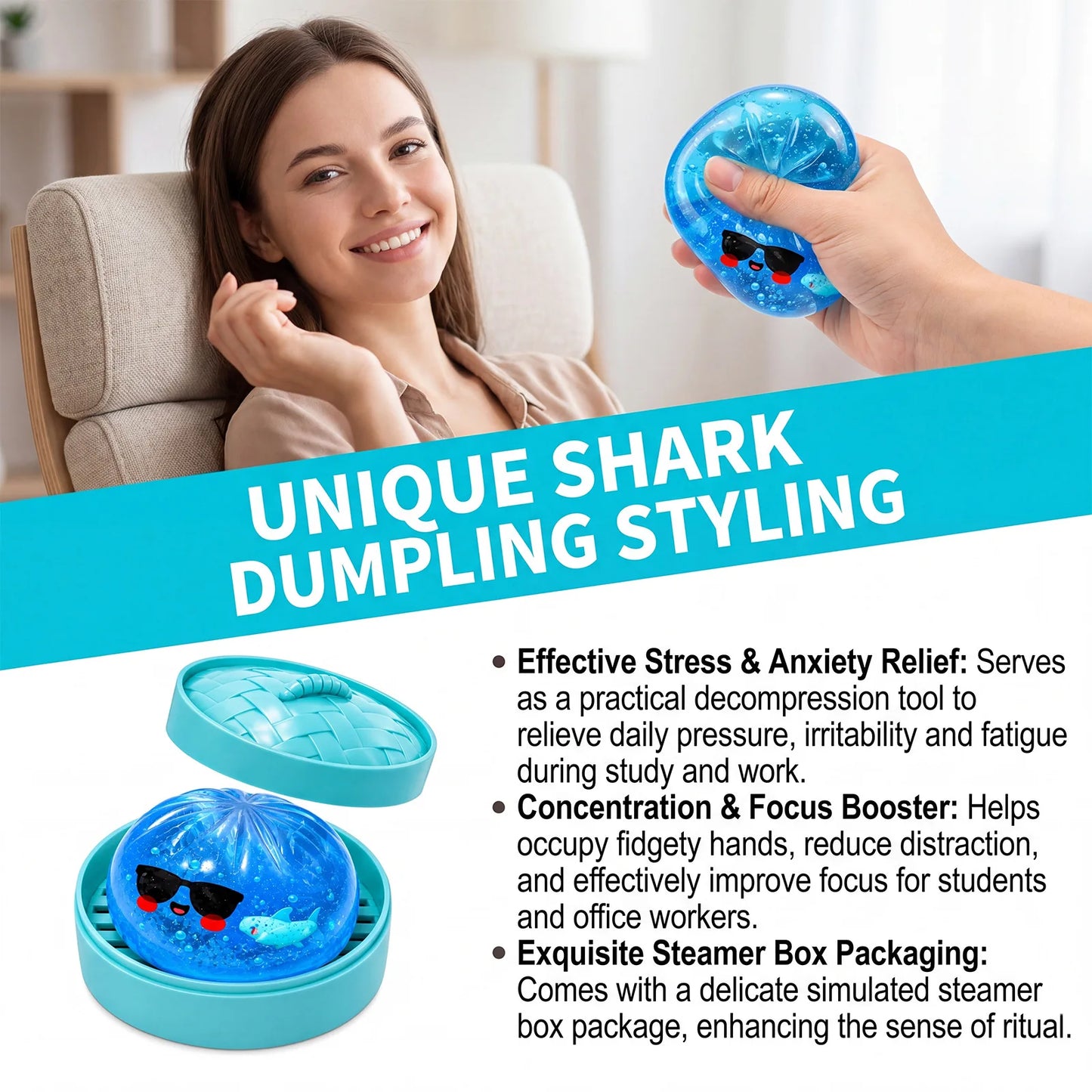 Halloween Ghosts Relieve Stress Money Sparkling Shark Dumplings Soft Relaxation Slow Elastic Steamed Buns Festival Gift
