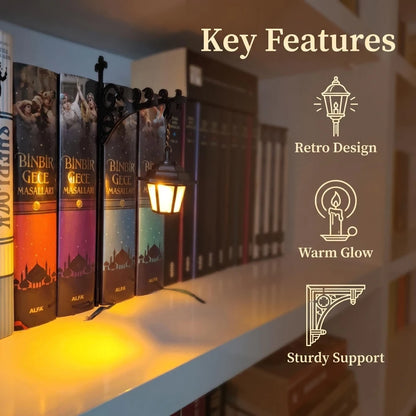 Halloween Retro Bookshelf Lighting Wall Mounted Reading Lamp Metal Gothic LED Night Light for Studious Home Room Ornament