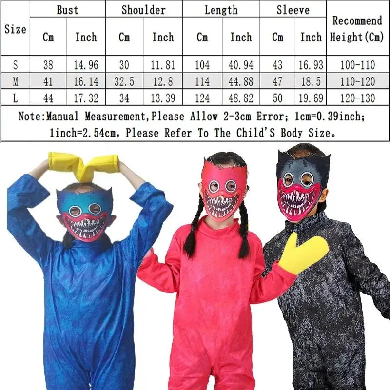 Halloween Cosplay Huggy Wuggy Kostuums Cartoon Horror Grote Mond Poppys Vakantiegeschenken Kinderen Optreden Speeltijd