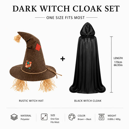 Halloween Witch Hat for Women, Pumpkin Patch Costume Accessory for Fall Festival