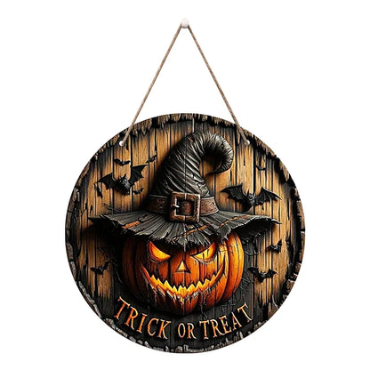 Halloween decoration Signs Halloween Wood Decorations Pumpkin Ghost Party Indoor and Outdoor Atmosphere Wooden Round Decorative