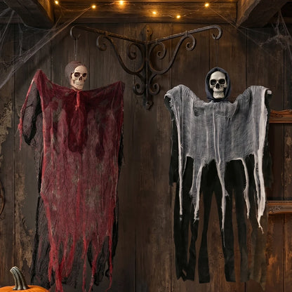 Halloween Horror Skeleton Ghost Outdoor Haunted House Ornaments Corpse Prop Skull Blood Yarn Ghostface Pendant Halloween Decor