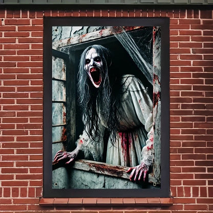 Horror skeleton tapestry, Halloween-themed photo background, room, garden, party supplies, Halloween decorations