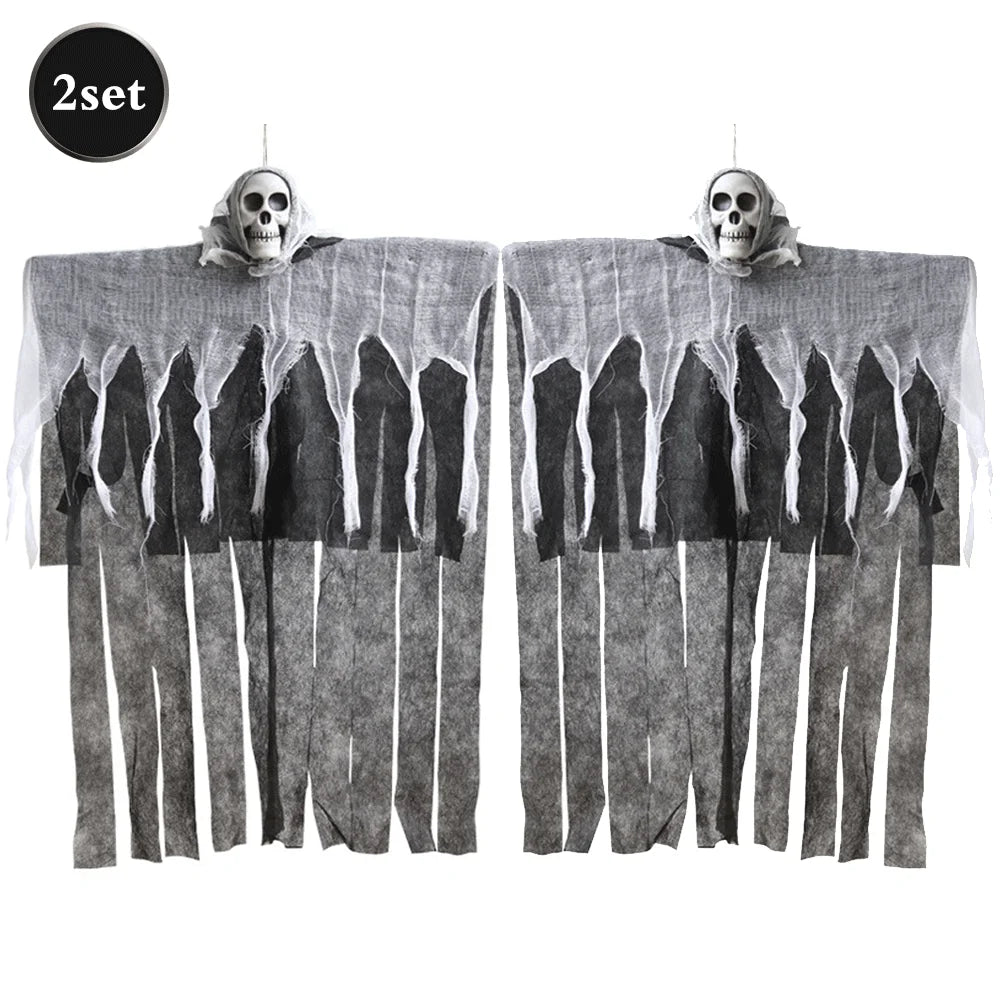 Halloween Horror Skeleton Ghost Outdoor Haunted House Ornaments Corpse Prop Skull Blood Yarn Ghostface Pendant Halloween Decor