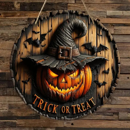 Halloween decoration Signs Halloween Wood Decorations Pumpkin Ghost Party Indoor and Outdoor Atmosphere Wooden Round Decorative