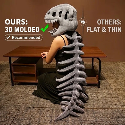 Halloween Cosplay Costume Dinosaur Skeleton Costume Costume Props Stuffed Plush Dinosaur Skeleton Hat Realistic Skeleton Pattern