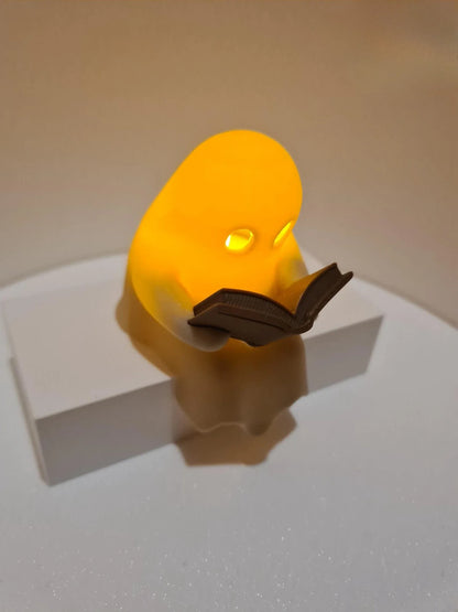 Halloween Party Decoration Favors Cute Little Ghost Sitting on A Shelf Reading A Book with Flickering Ornament Gift Spooky Idea