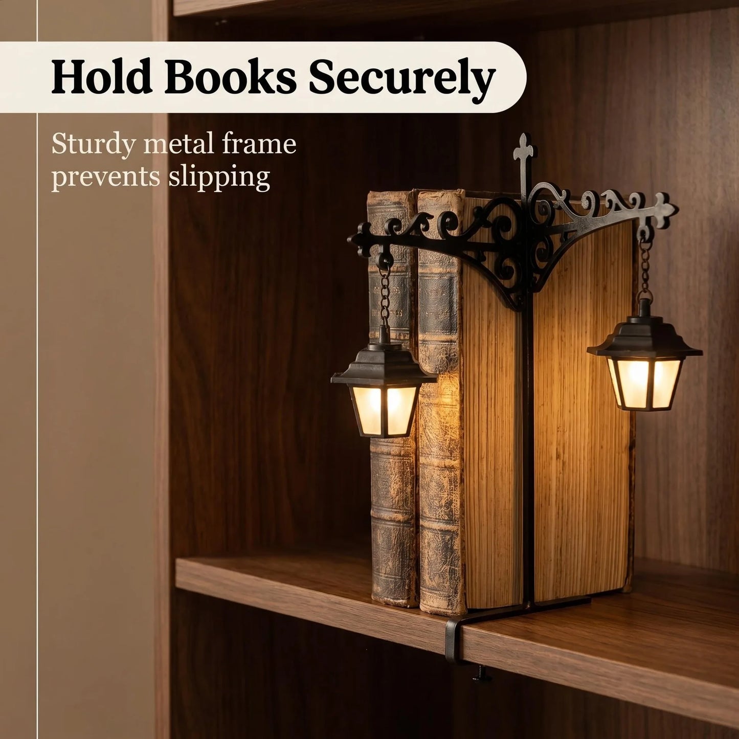 Halloween Retro Bookshelf Lighting Wall Mounted Reading Lamp Metal Gothic LED Night Light  for Studious Home Room Ornament