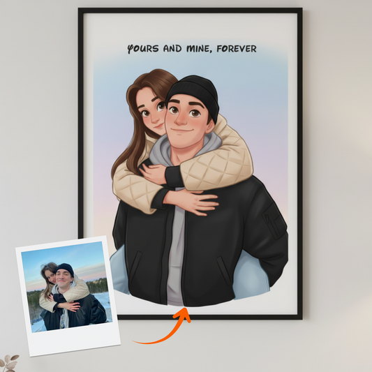 Cute Moments – Custom Cartoon Portrait Poster Perfect Gift for Couple, Family, Friends