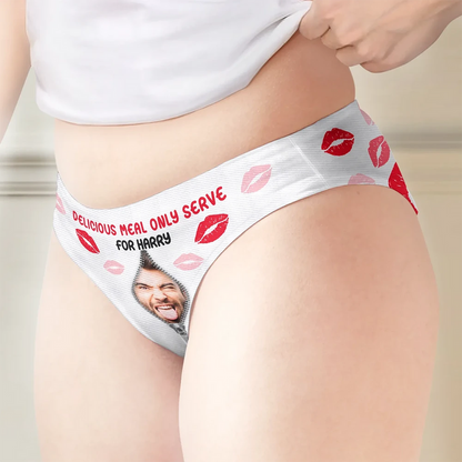 Custom Photo Delicious Meal Only Serve For You - Personalized Women's Low-waisted Brief