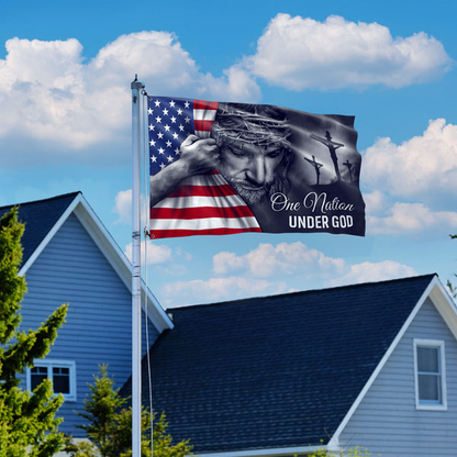 One Nation Under God Flag - Patriotic Grommet Flag Gift for Faithful Hearts & Home Decor