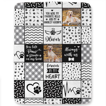 Custom Photo Pet Memorial Always With Us - Memorial Gift For Pet Lovers - Personalized Fleece Blanket, Sherpa Blanket