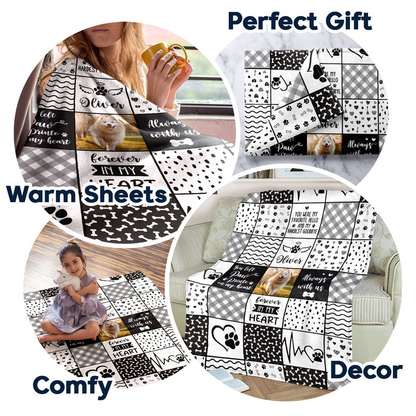 Custom Photo Pet Memorial Always With Us - Memorial Gift For Pet Lovers - Personalized Fleece Blanket, Sherpa Blanket