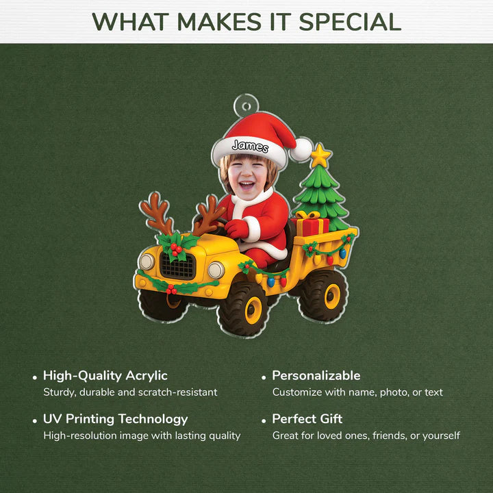 Personalised Photo Acrylic Christmas Tree Ornament For Kids