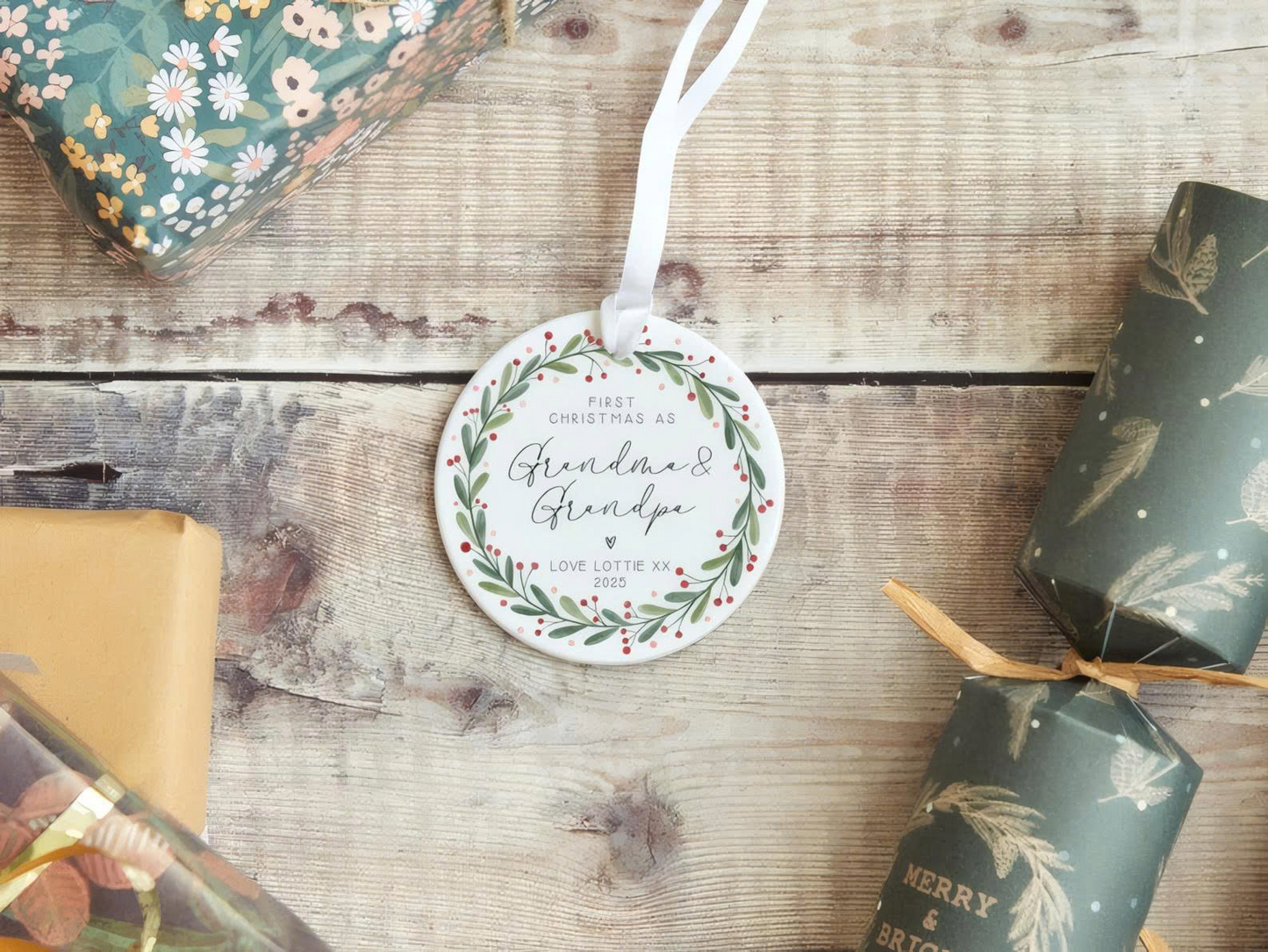 First Christmas As Grandparents Gift | Christmas Ornament | Grandparent Gift | Christmas Bauble | Christmas Gift | New Baby Gift | Christmas