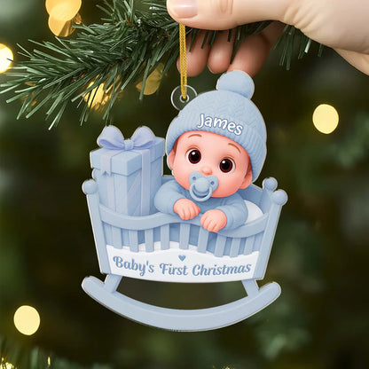 Personalised Acrylic Baby First Christmas Ornament for Newborns