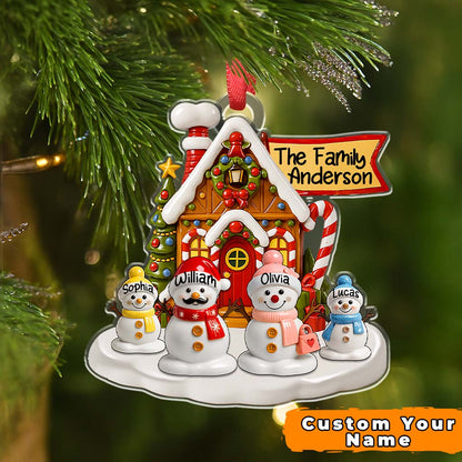 Family Christmast Snowman - Personalized Family Christmas Ornament