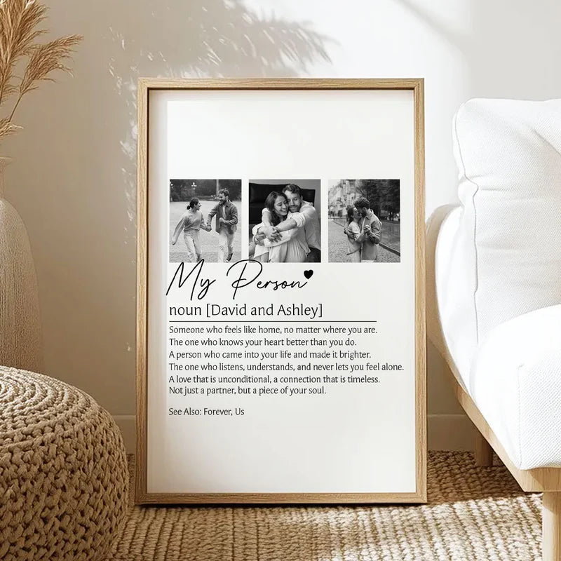 My Person Definition Wall Art Personalized Poster - Sentimental Anniversary, Valentine's Day Gift for Couples