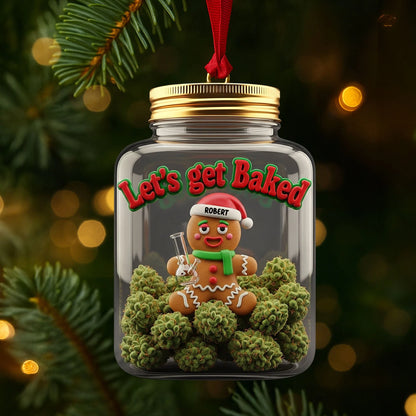 Gingerbread Weed Ornament - Personalized Gifts For Weed Lovers