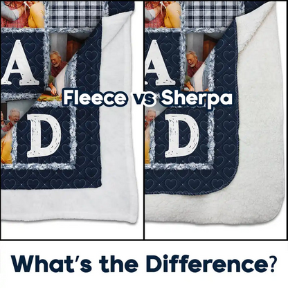 Custom Photo Dad Papa You Are The Piece That Holds Us Together - Personalized Fleece Blanket, Sherpa Blanket