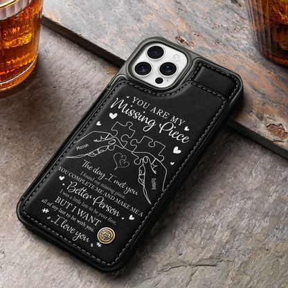 You Are My Missing Piece - Personalized Leather Flip Wallet Phone Case