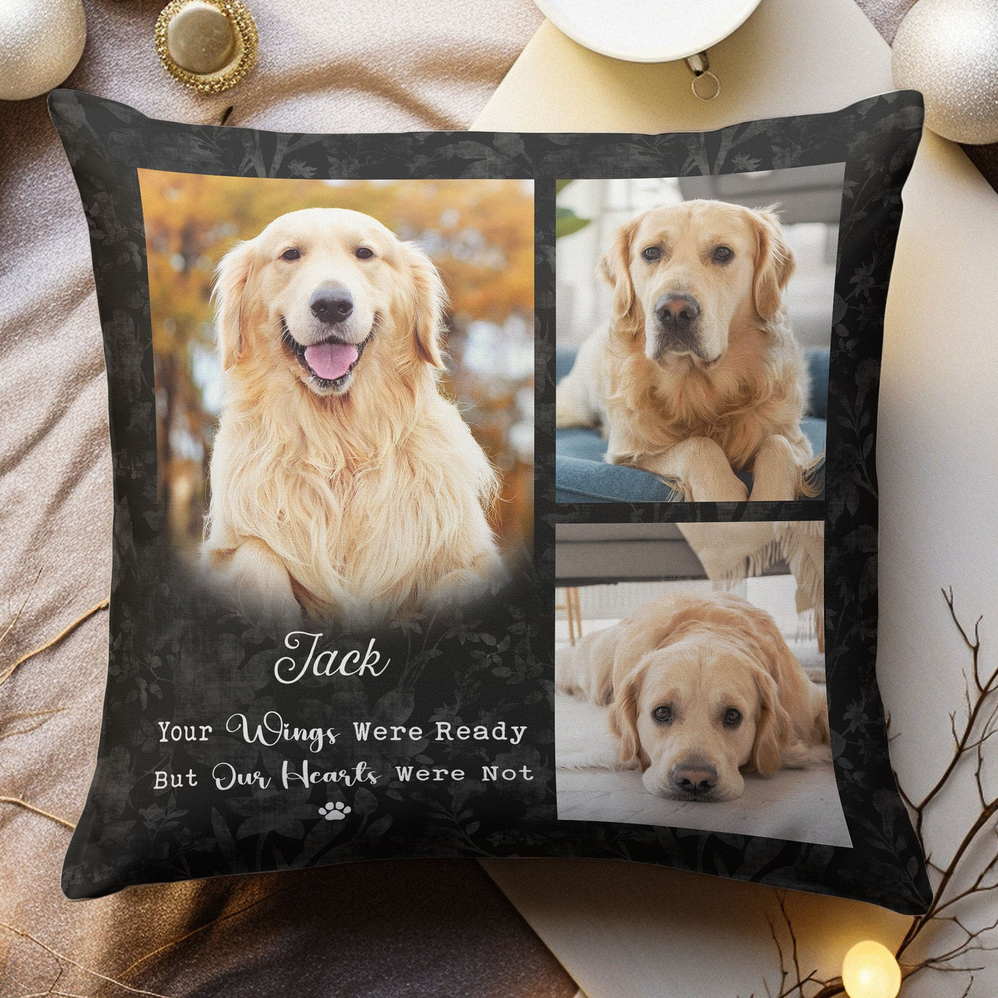 Your Wings Were Ready But Our Hearts Were Not Pillow - Personalized Photo Gift For PetLovers