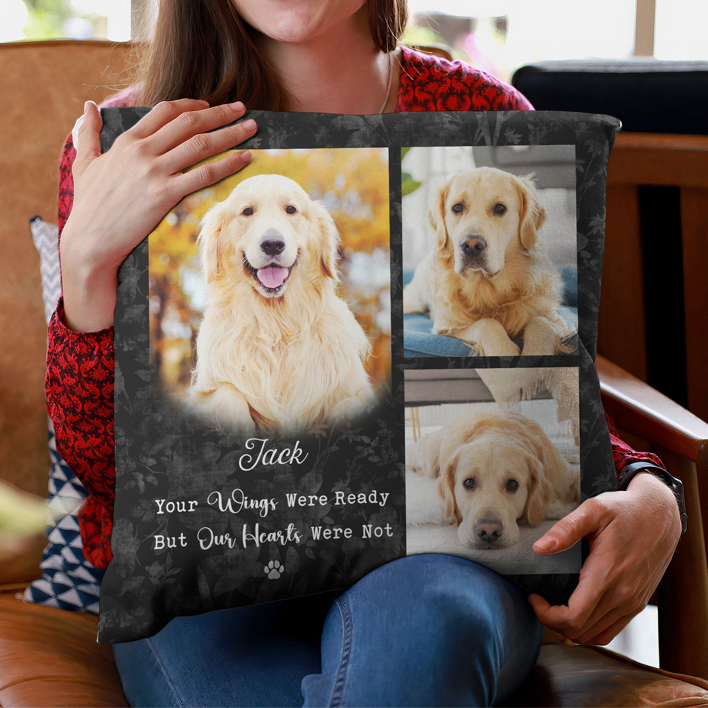 Your Wings Were Ready But Our Hearts Were Not Pillow - Personalized Photo Gift For PetLovers