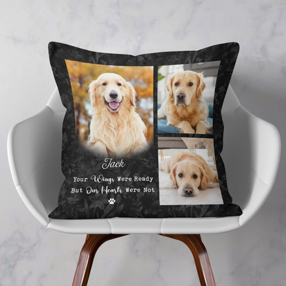 Your Wings Were Ready But Our Hearts Were Not Pillow - Personalized Photo Gift For PetLovers