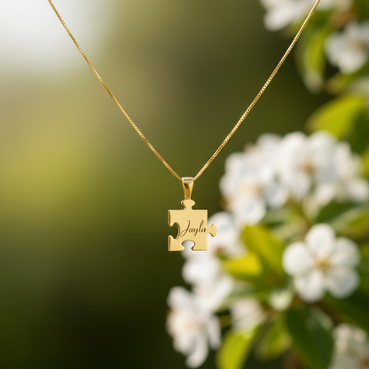 Elegant Personalized Puzzle Name Necklace – Custom Engraved Jewelry Gift For Girlfriend, Wife