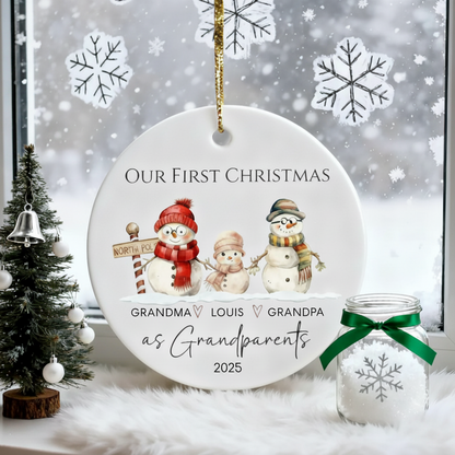 Personalized New Grandparents Ornament , First Christmas As Grandparents Ornament,New Baby Ornament, From Grandchild , Gift For Grandparents