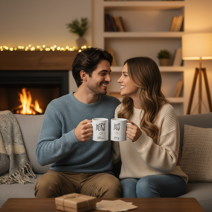 Personalized His & Hers Couple Mugs – Custom Name Mug Set for Valentine’s Day, Anniversaries, and Couples
