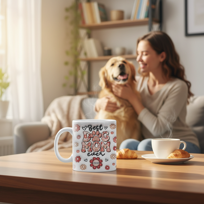 Best Dog Mom Ever - Dog & Cat Personalized Custom 3D Inflated Effect Printed Mug - Mother's Day, Gift For Pet Owners, Pet Lovers