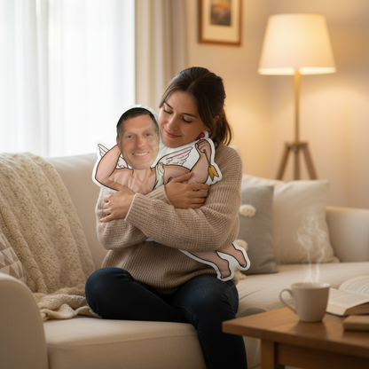 Hilarious Love Cupid Custom Shaped Pillow – Personalized Funny Photo Gift for Him