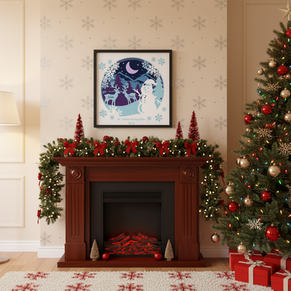 3D Layered Christmas Snowman Winter Papercut  Frame Picture- Personalized Holiday Décor Design for Christmas Gifts