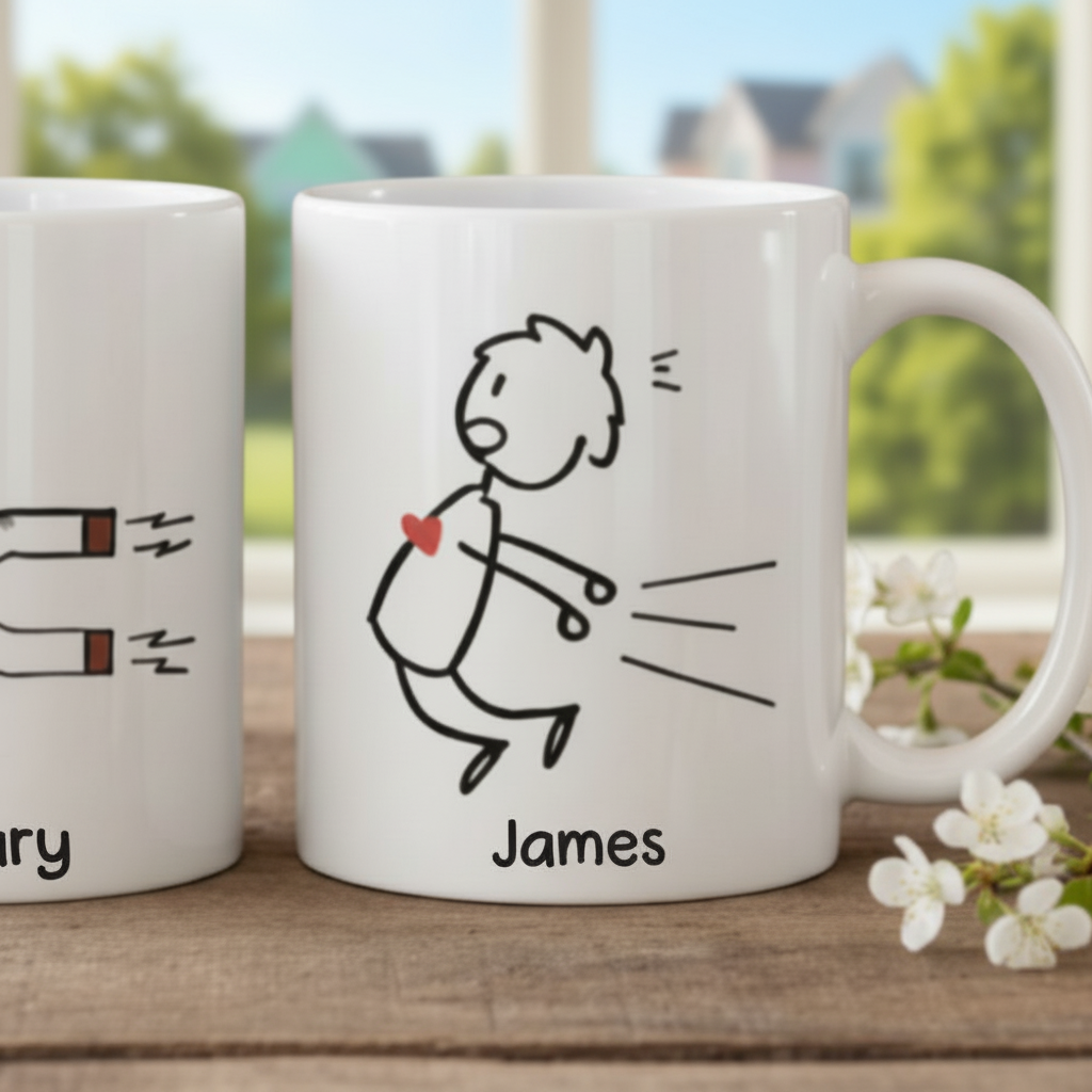 Magnetic Attraction Couple Mug Set – Romantic & Funny Gift for Couples