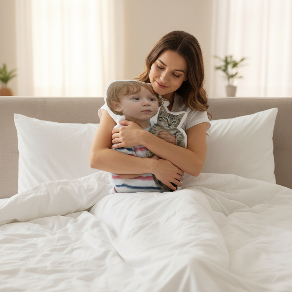 Funny Custom Sharped Photo Pillow – Personalized Gift for Family Members, Friends