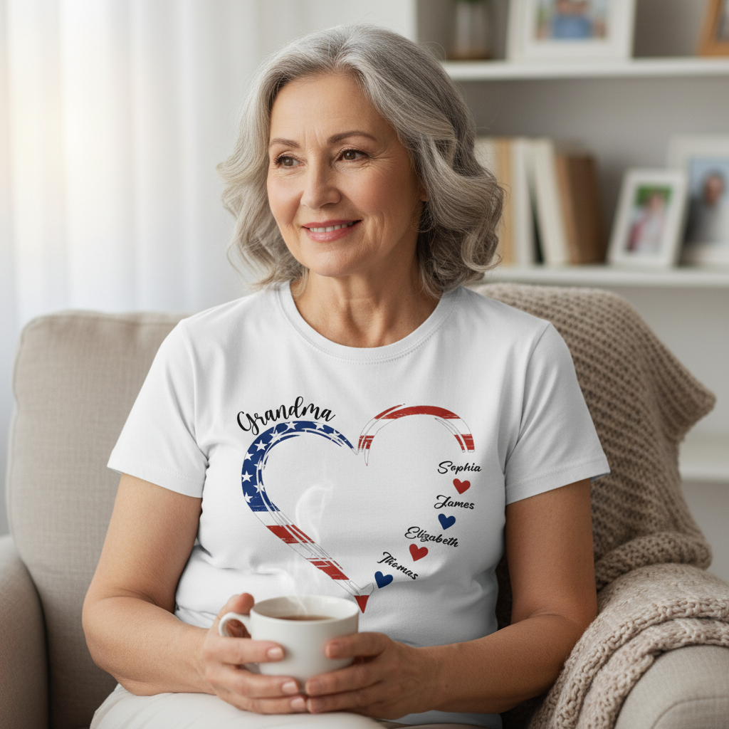 Home Is Where Your Grandma Is - Family Personalized Custom Unisex T-shirt - Independence Day, 4th Of July, Birthday Gift For Grandma