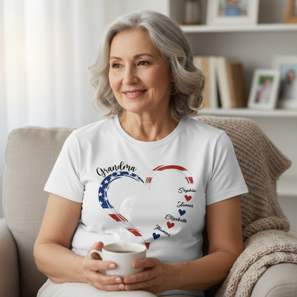 Home Is Where Your Grandma Is - Family Personalized Custom Unisex T-shirt - Independence Day, 4th Of July, Birthday Gift For Grandma