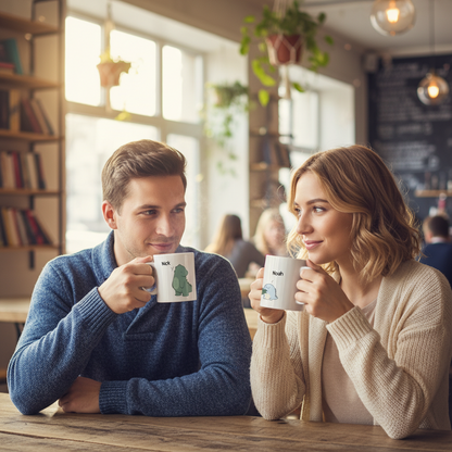 Personalized Dinosaur Couple Mug – Fun and Unique Gift for Boyfriend or Girlfriend