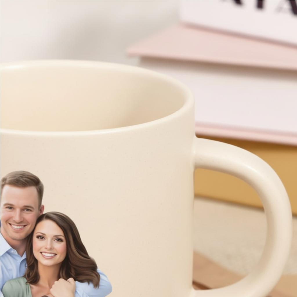 Personalized Digital Painting Portrait Pottery Mug –  A Heartfelt Gift for Couples & Family