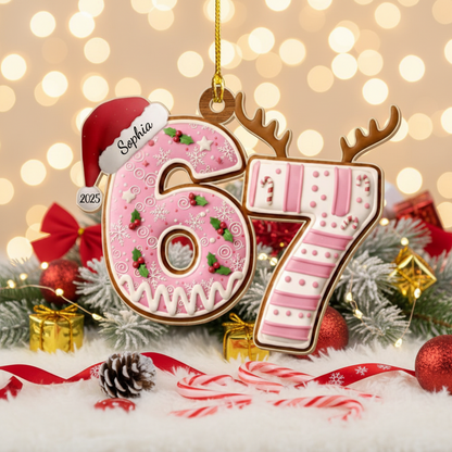 Personalized Gift – Custom Year Number Ornament 2025, The Year Of 67 Christmas Ornament, Funny Gen Z Ornament, Personalized Name Acrylic