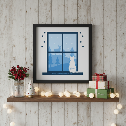 3D Layered Christmas Window Papercut Framed Picture - Perfect Christmas Home Décor & Gift