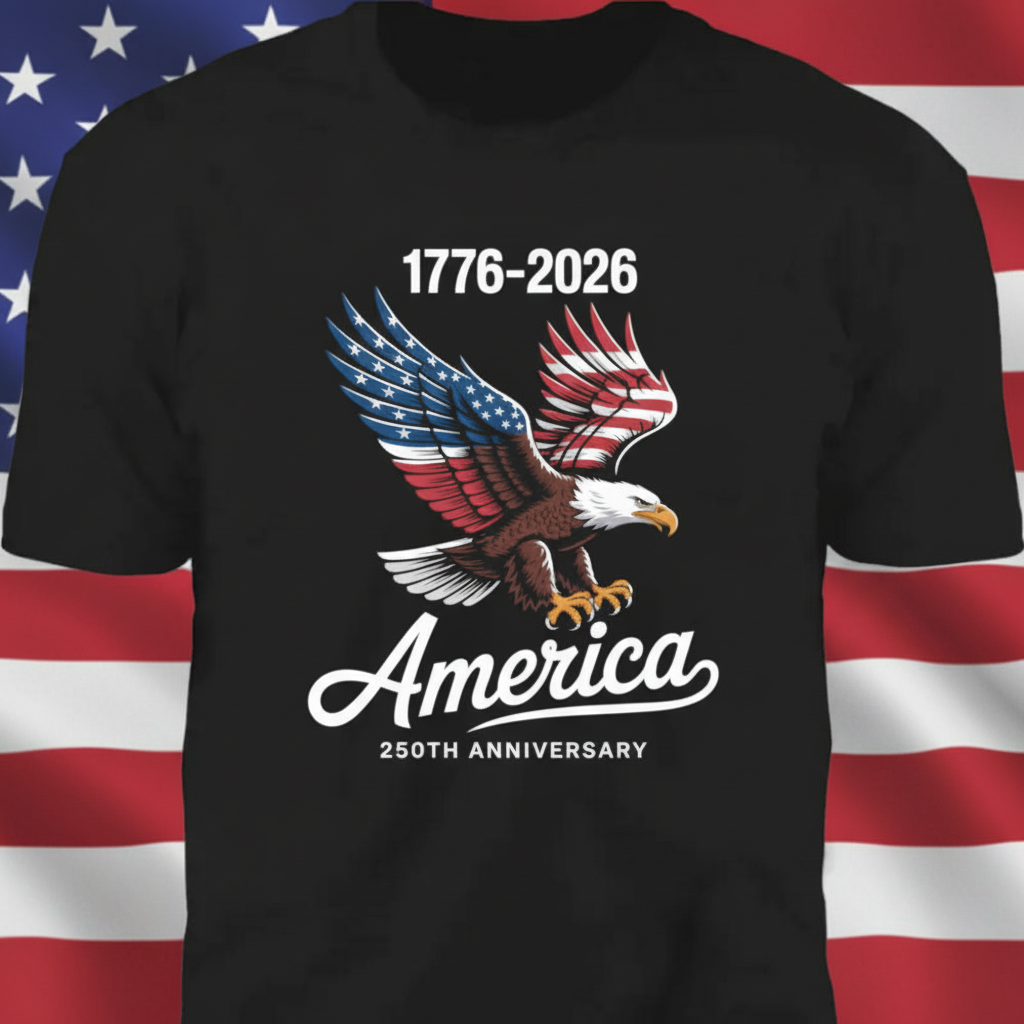 Celebrate 250 Years of America USA Anniversary 1776-2026 Dark Premium Tee
