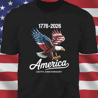Celebrate 250 Years of America USA Anniversary 1776-2026 Dark Premium Tee