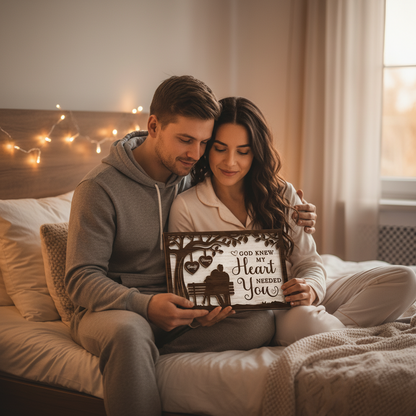 You Will Forever By My Always - Couple Personalized Custom 2-Layered Wooden Plaque With Stand - House Warming Gift For Husband Wife, Anniversary