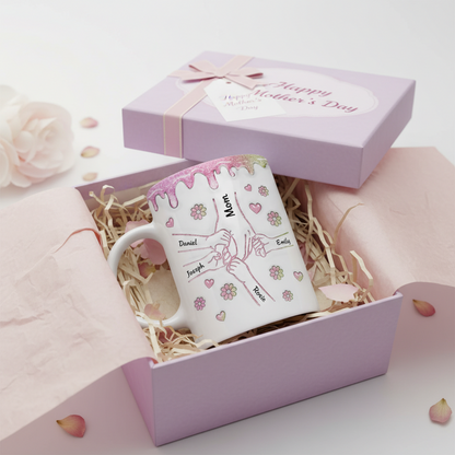 Hold Our Hands And Our Hearts - Personalized Custom 3D Inflated Effect Mug