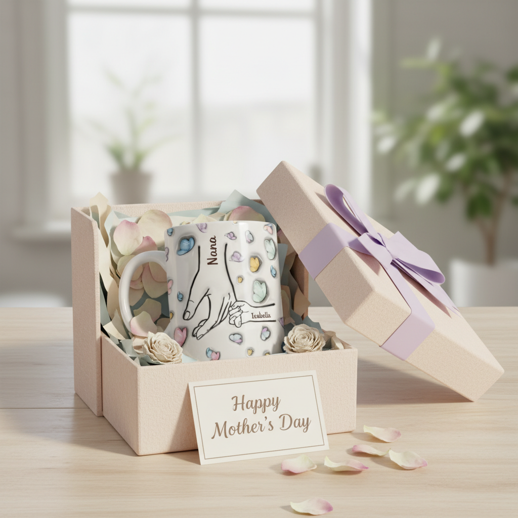 Grandma Makes Life Sweeter - Family Personalized Custom 3D Inflated Effect Printed Mug - Mother's Day, Gift For Mom, Grandma