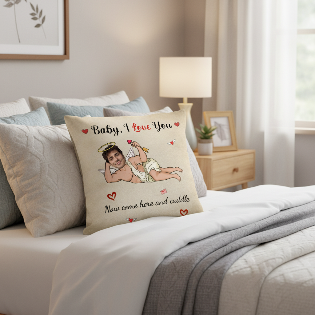 Custom Photo Now Come Here And Cuddle Pillow - Personalized Funny Valentine Gift For Couples