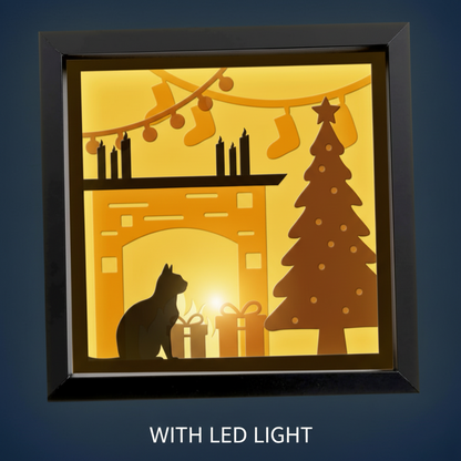 3D Layered Christmas Scene Papercut Framed Picture - Perfect Holiday Home Décor & Family Gift