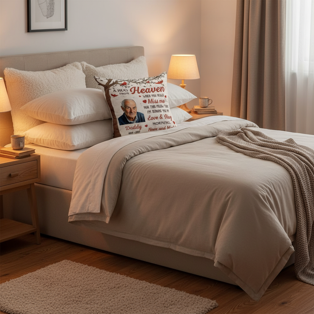 Personalized Memorial Photo Pillow: Loss of Loved One Sympathy Gift